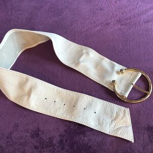 Wide cream, leather belt